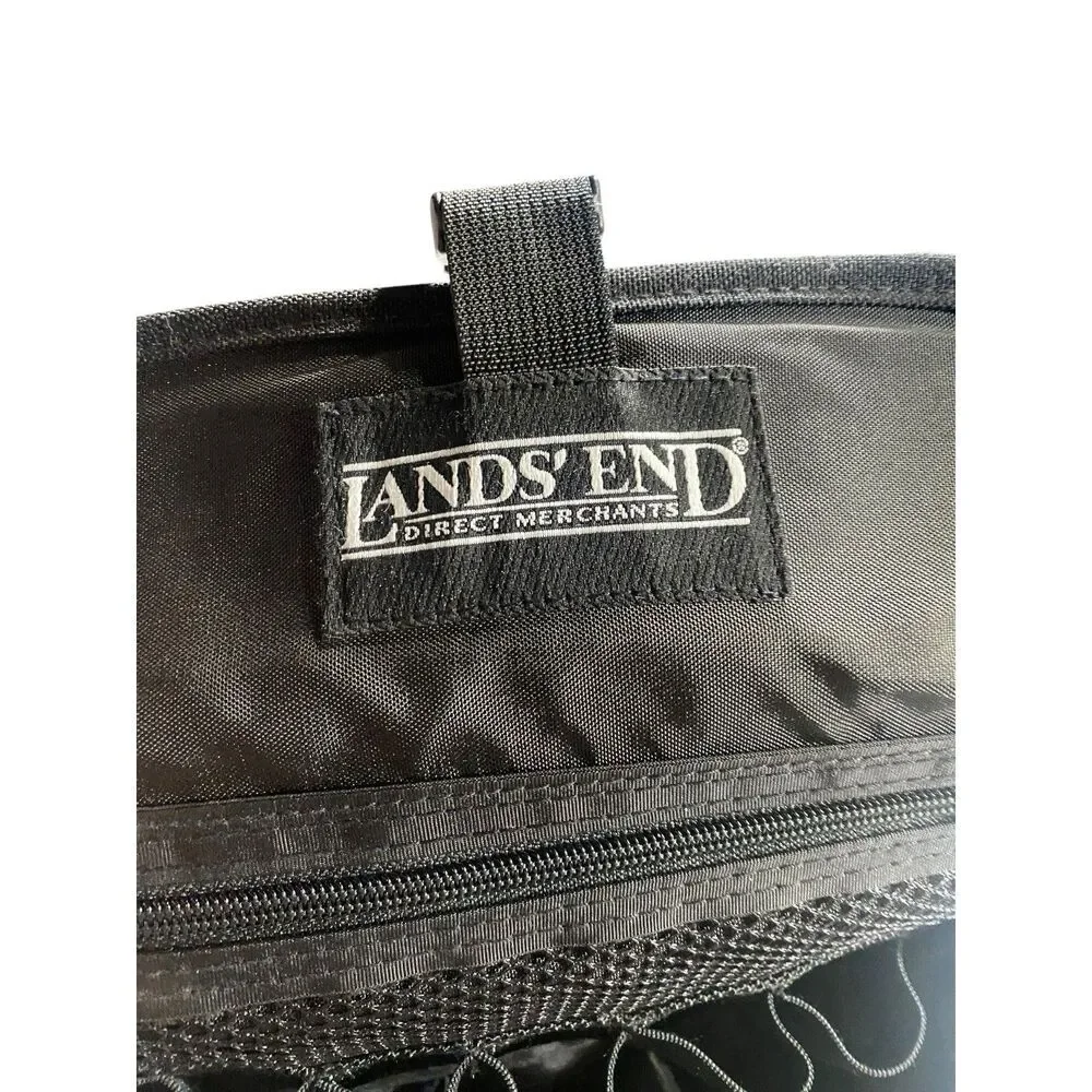 Vintage Land's End Padded Camera/Lens Gear Bag Shoulder Strap Black USA Canvas